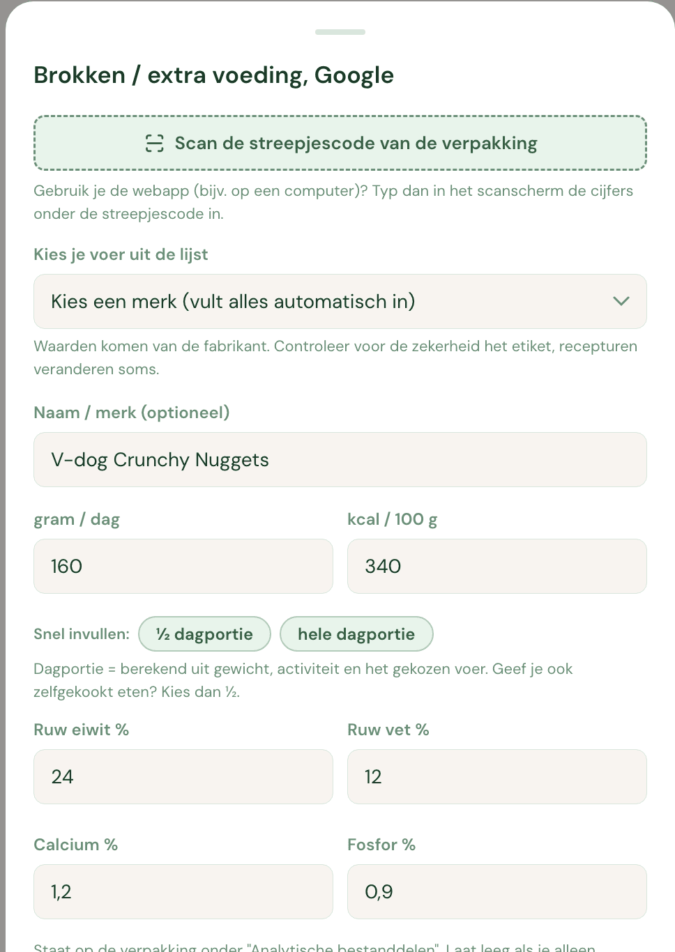 PlantPaw app – Brokken combineren